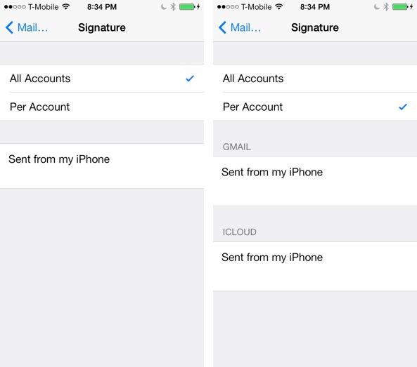 iOS 7 Mail app signature