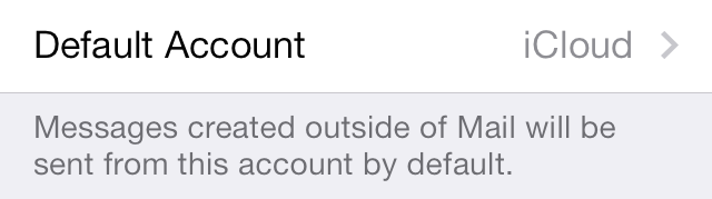 iOS 7 Mail default account