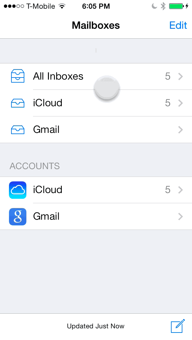 iOS 7 Mail pull to refresh