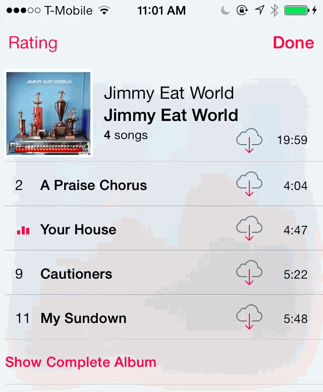 iOS 7 Music Album Art Rating