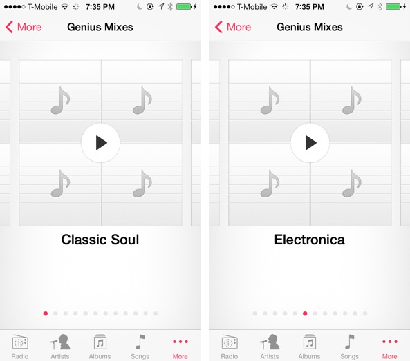 iOS 7 Music Genius Tab
