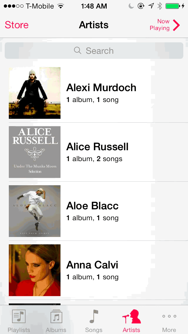 iOS 7 Music Searching