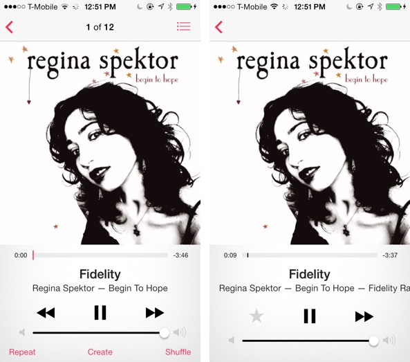 iOS 7 Music vs iTunes Radio