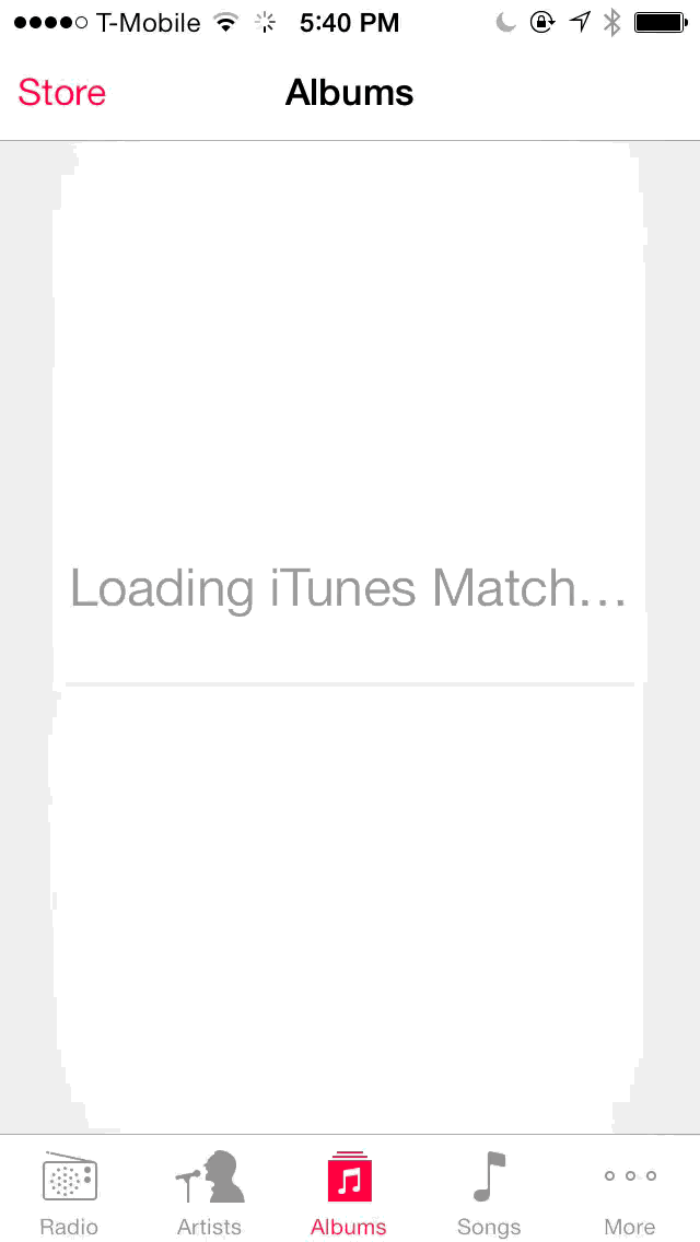 iOS 7 iTunes Match Splash Screen