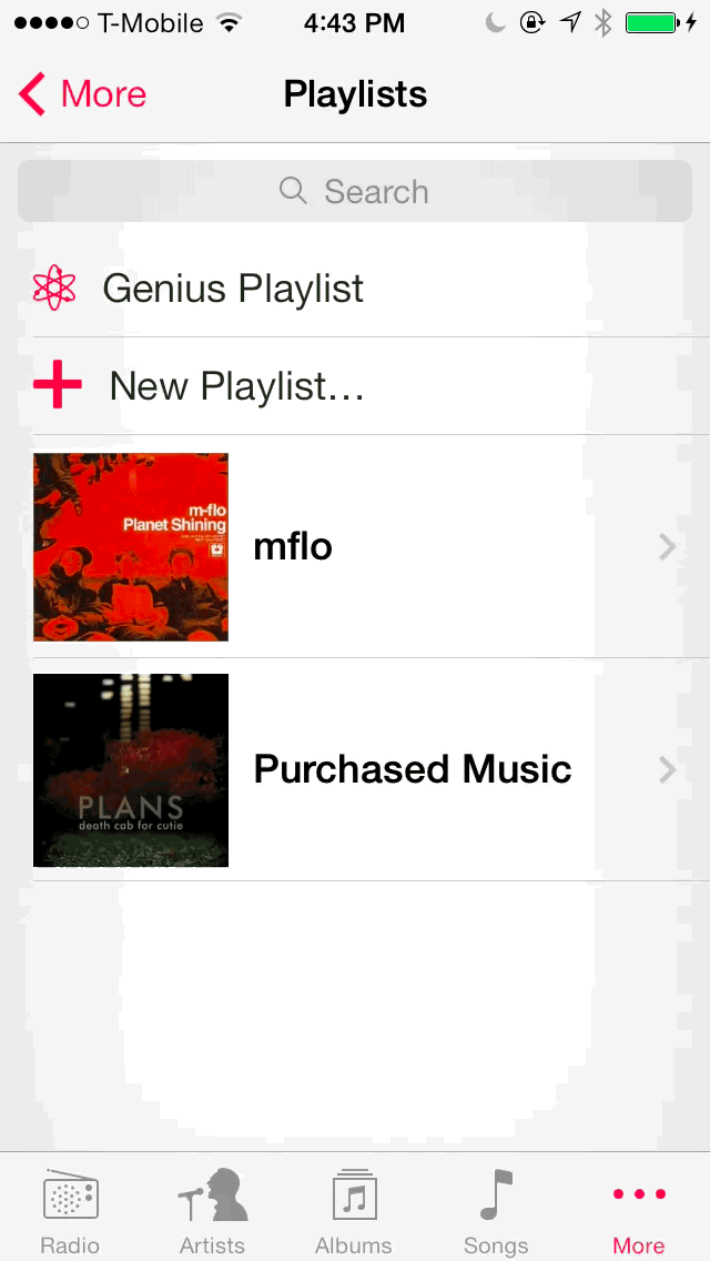 iOS 7 music Delete playlist