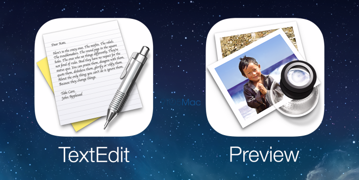 iOS 8 (Preview and TextEdit mockup)
