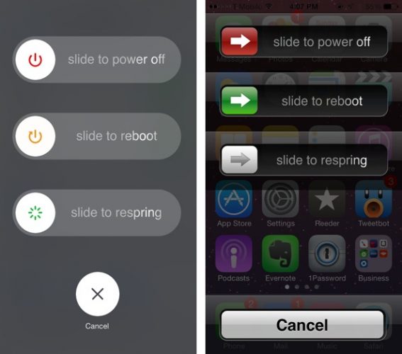 'BetterPowerDown' adds iOS 7.1 power-down slider to iOS 7.0