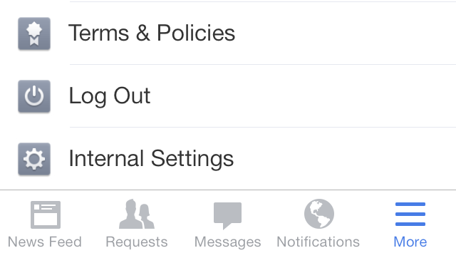 Facebook Internal Screenshot