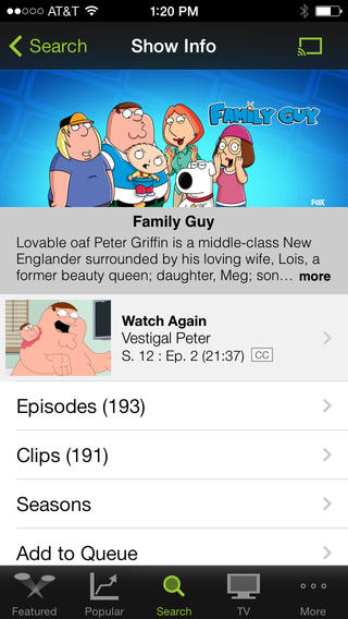 Hulu Plus 3.5.2 for iOS (iPhone screenshot 002)