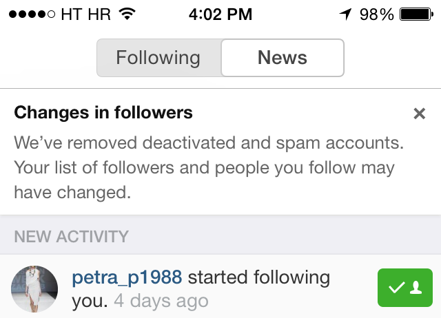 Instagram deactivates spam and fake accounts