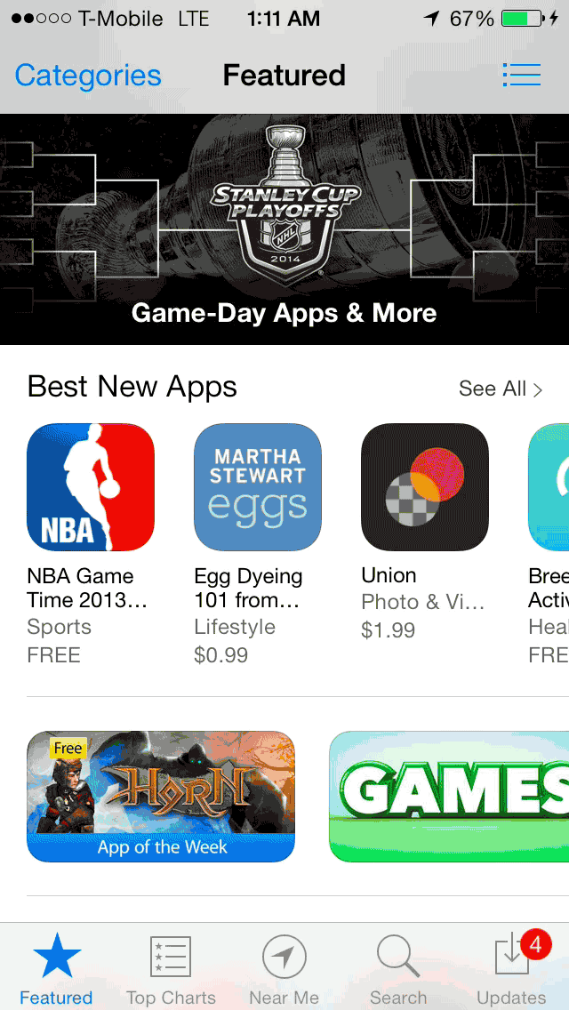 iOS 7 App Store App Categories