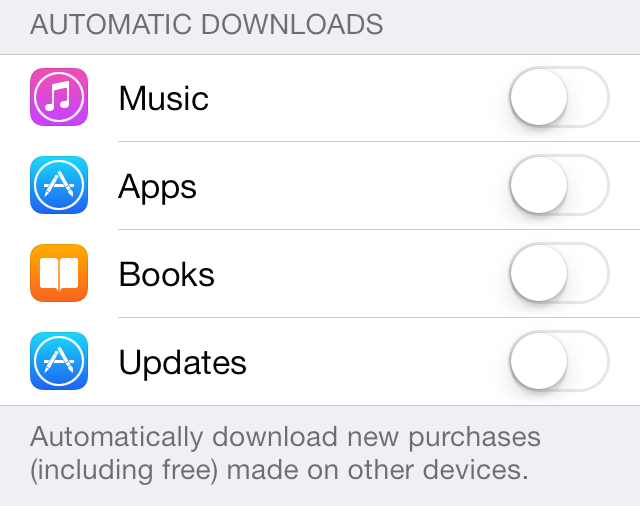iOS 7 App Store Automatic Downloads