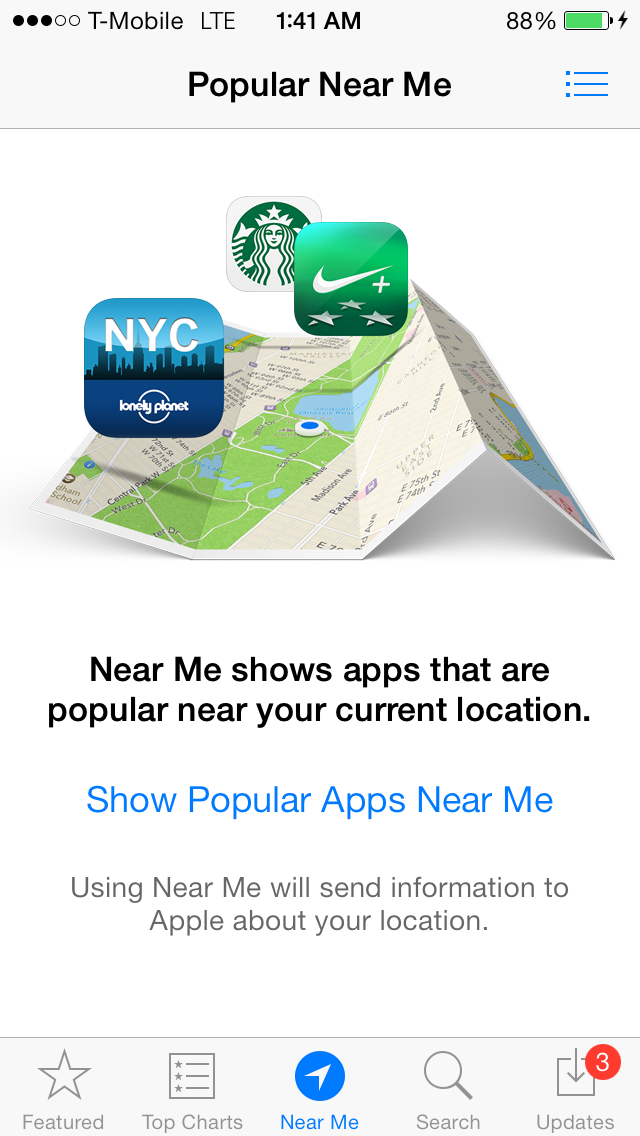 iOS 7 App Store Near Me