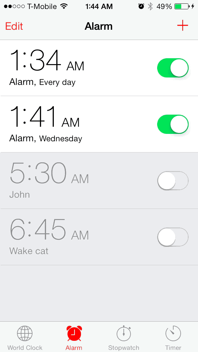 iOS 7 Clock app adding an alarm