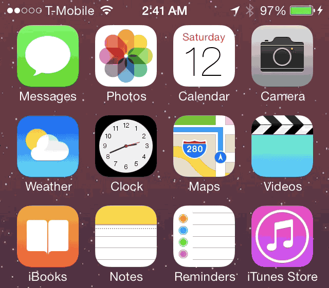 iOS 7 Clock app icon moving