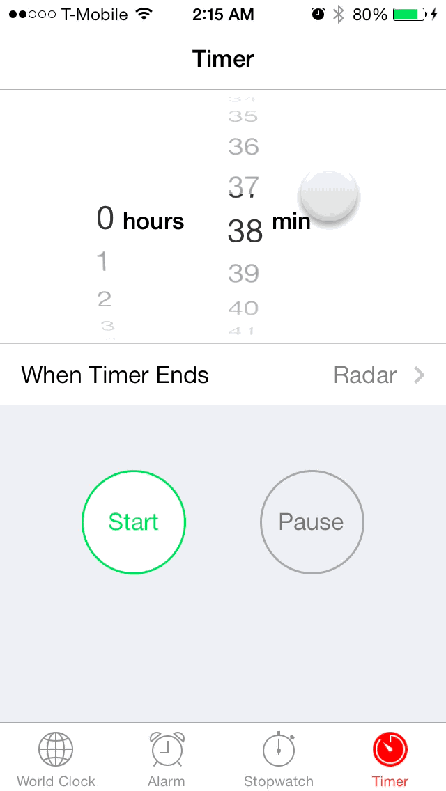 iOS 7 Clock app timer