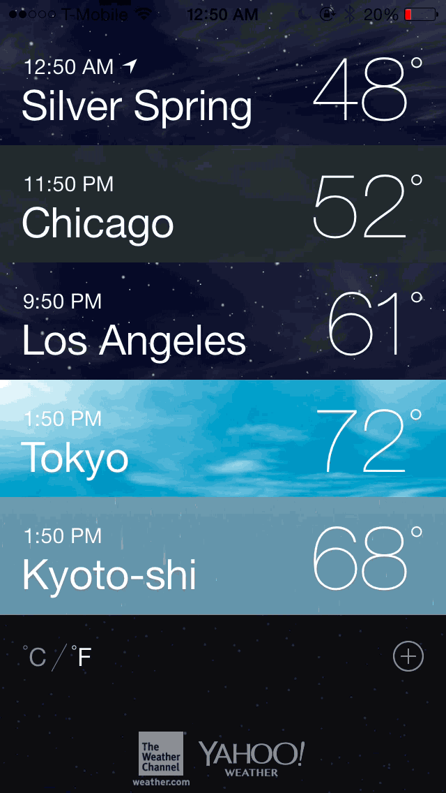 iOS 7 Weather app Deleting