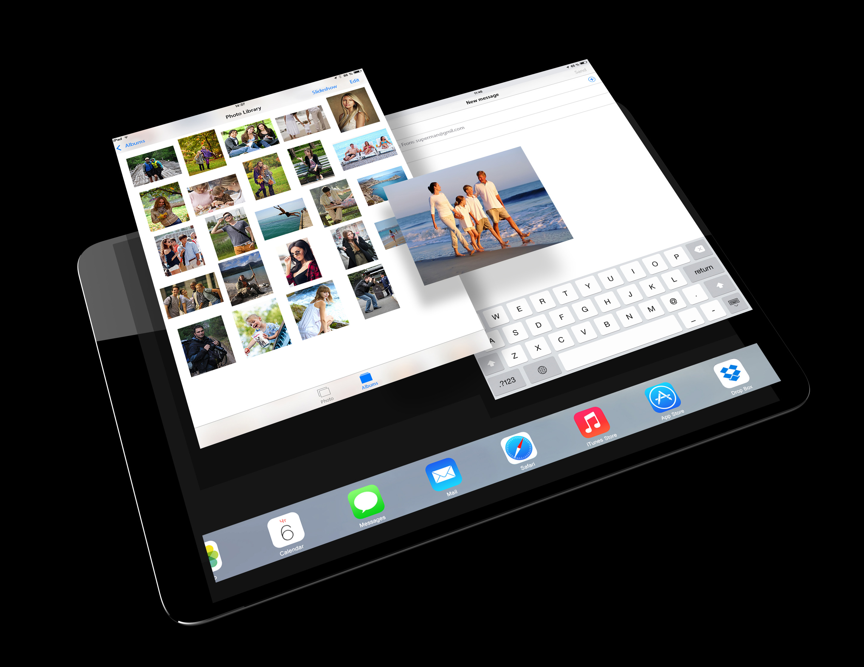 iPad pro concept (Ramotion, Multitasking view)
