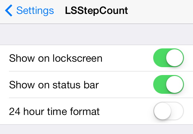 LSStepCount Settings