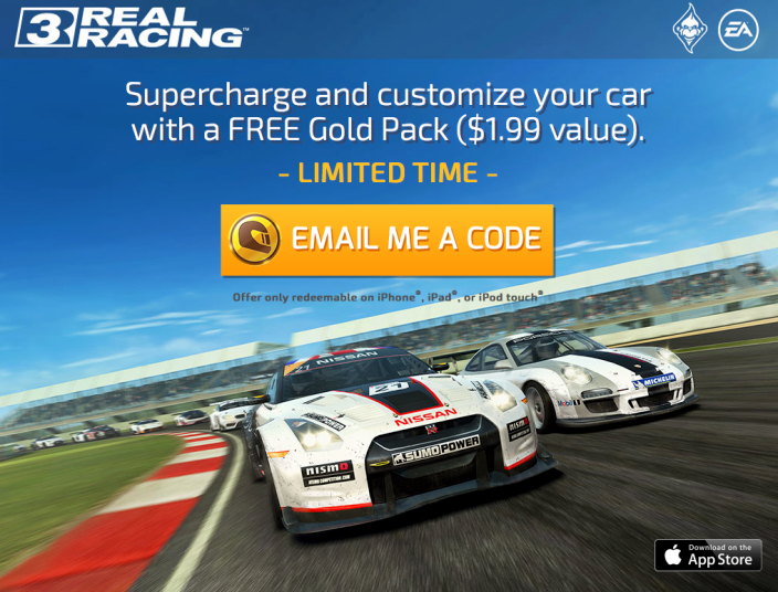 Real Racing 3 (In-App Purchase promo codes 001)