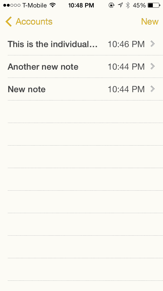 iOS 7 Notes App Editing