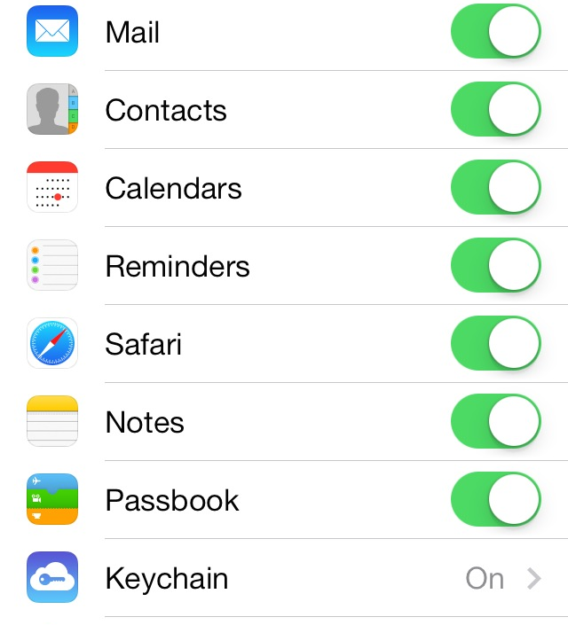iOS 7 Notes App Notes Toggle