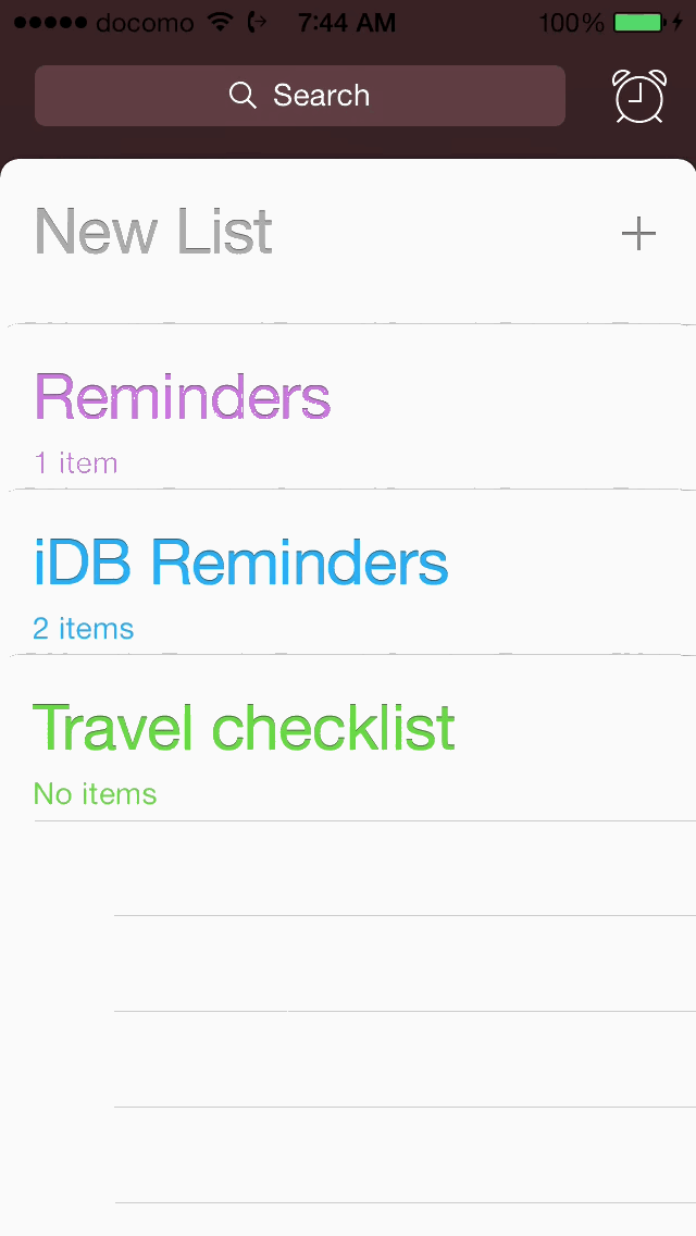 iOS 7 Reminders Editing