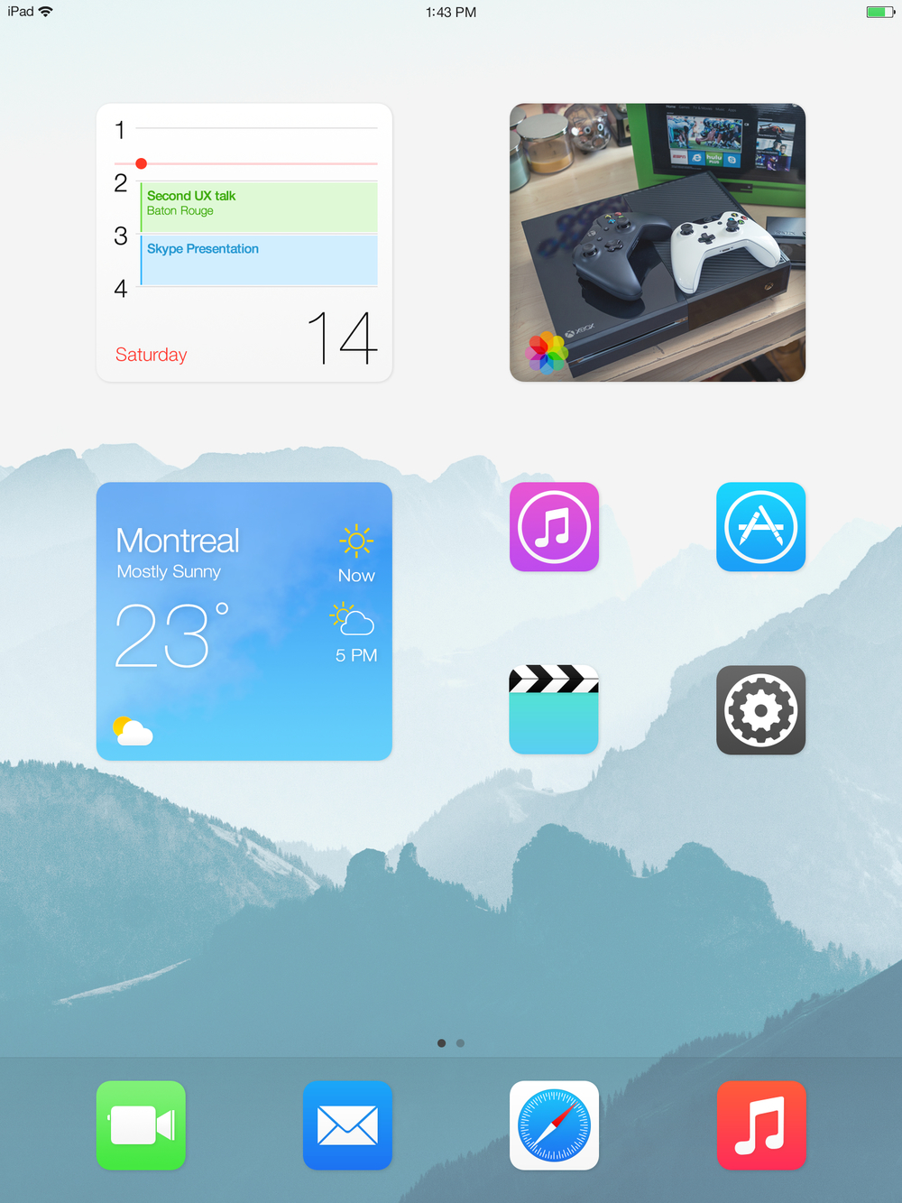 iOS widgets concept (Jay Machalani. iPad screenshot 001)