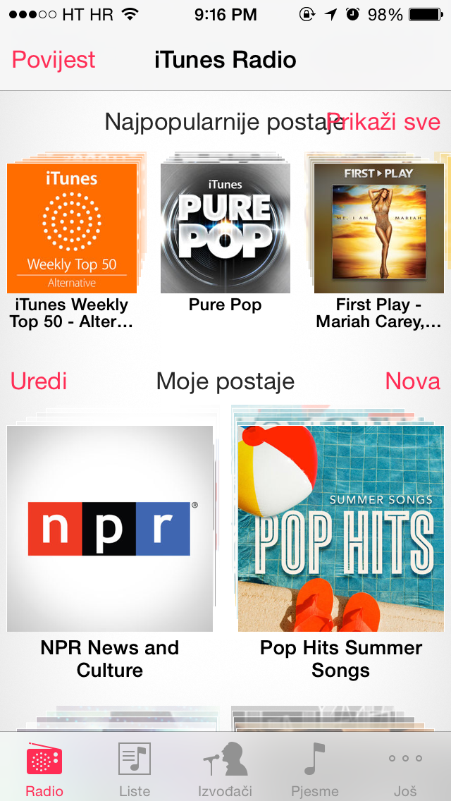 iTunes Radio (US App Store, Croatian)