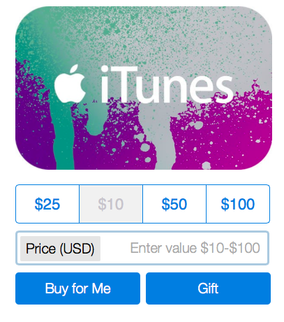 PayPal 10USD iTunes gift card half price