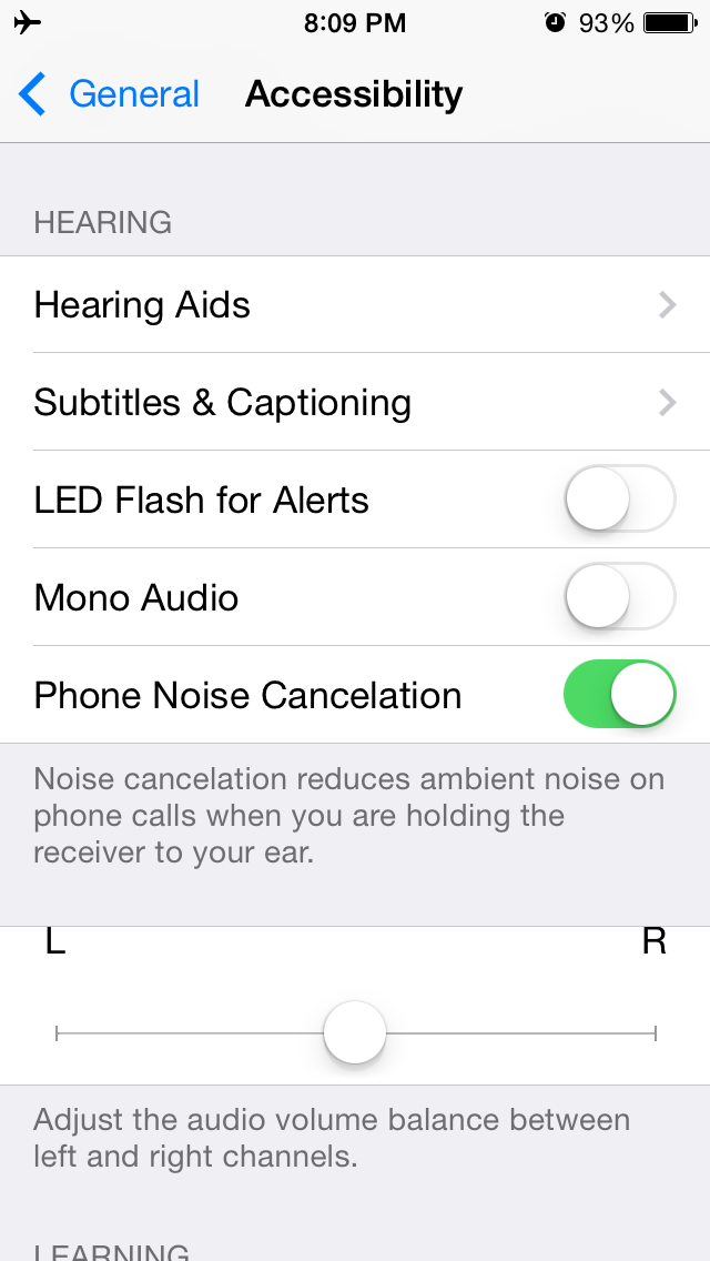 iOS 7 (Accessibility, Subtitles and Captioning)