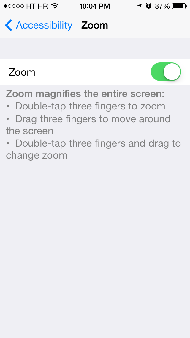 iOS 7 (Accessibility, Zoom 001)
