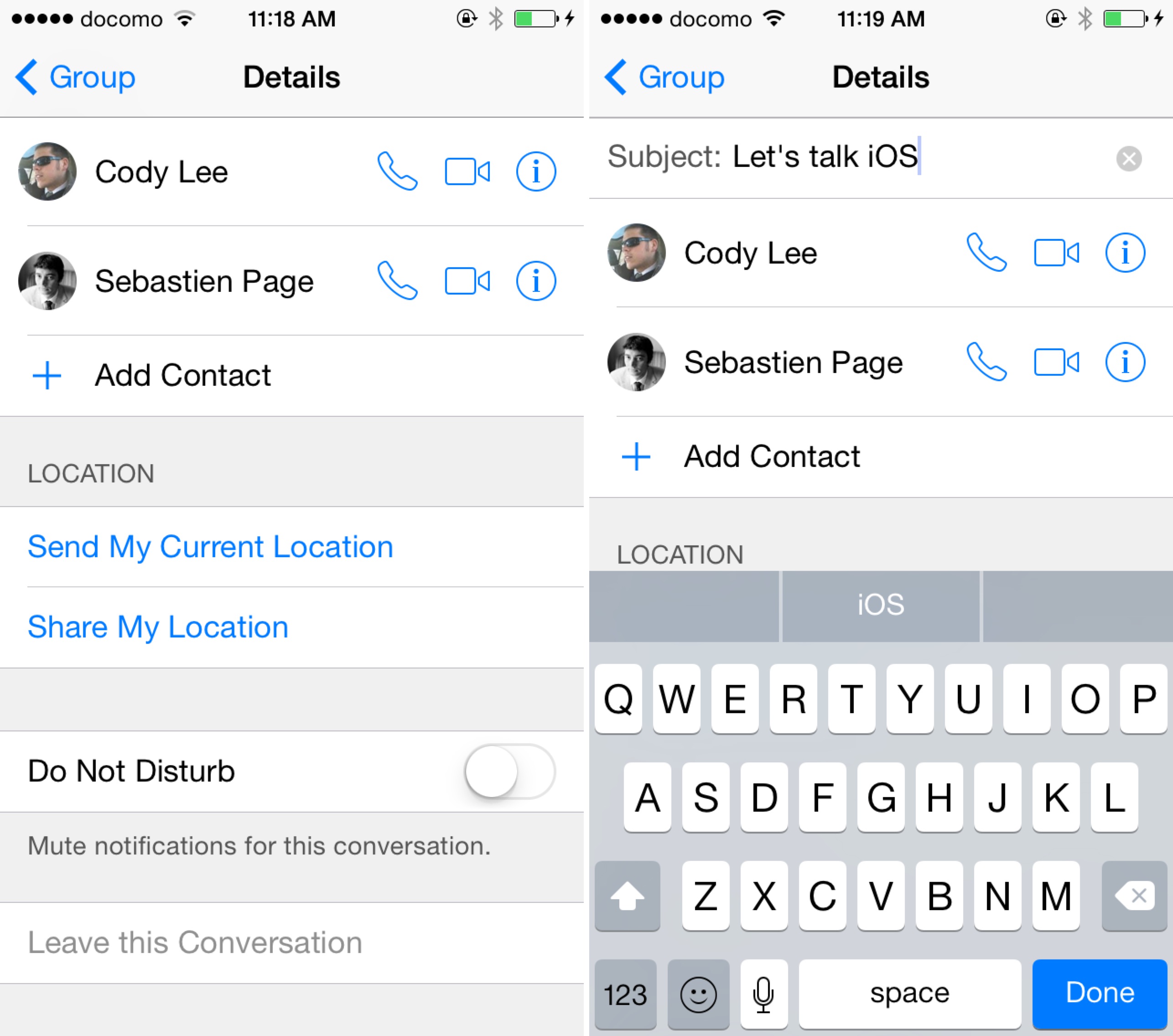 iOS 8 Messages Groups