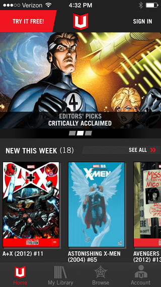 Marvel Unlimited 2.0.4 for iOS (iPhone screenshot 001)