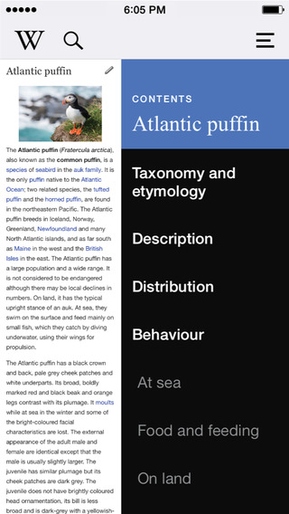 Wikipedia 4.0 for iOS (iPhone screenshot 002)