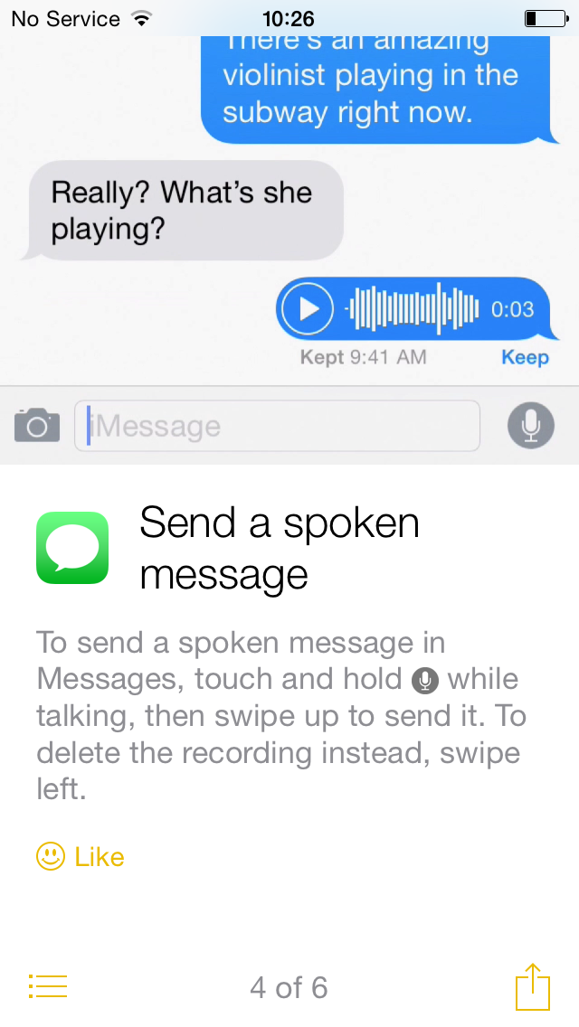 iOS 8 tip send spoken