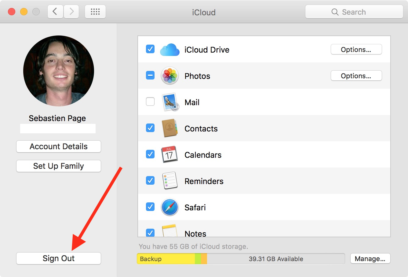 how to sign out of icloud on mac