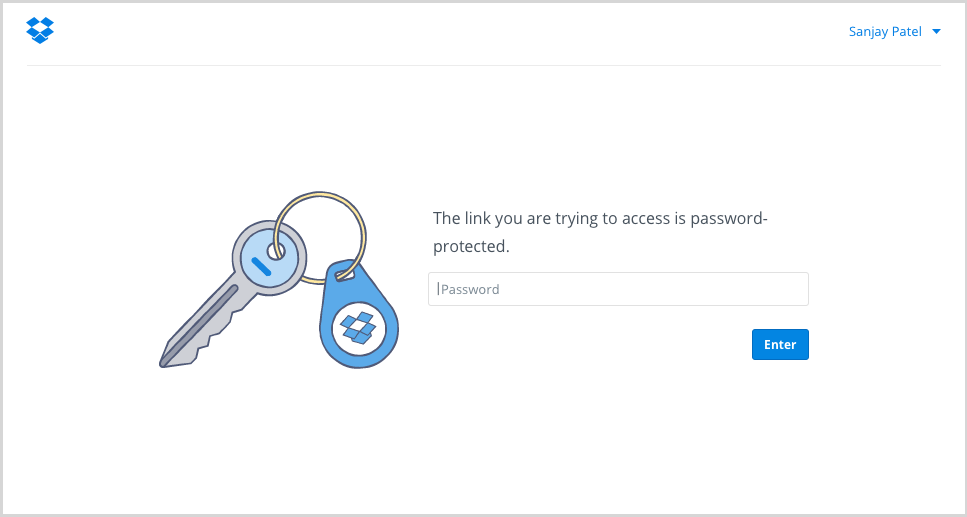 Dropbox Pro (Password protected links)