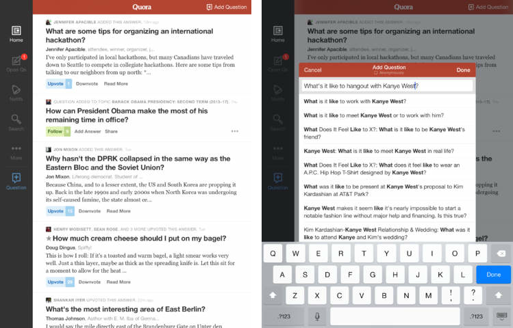 Quora 4.0 for iOS (iPad screenshot 003)