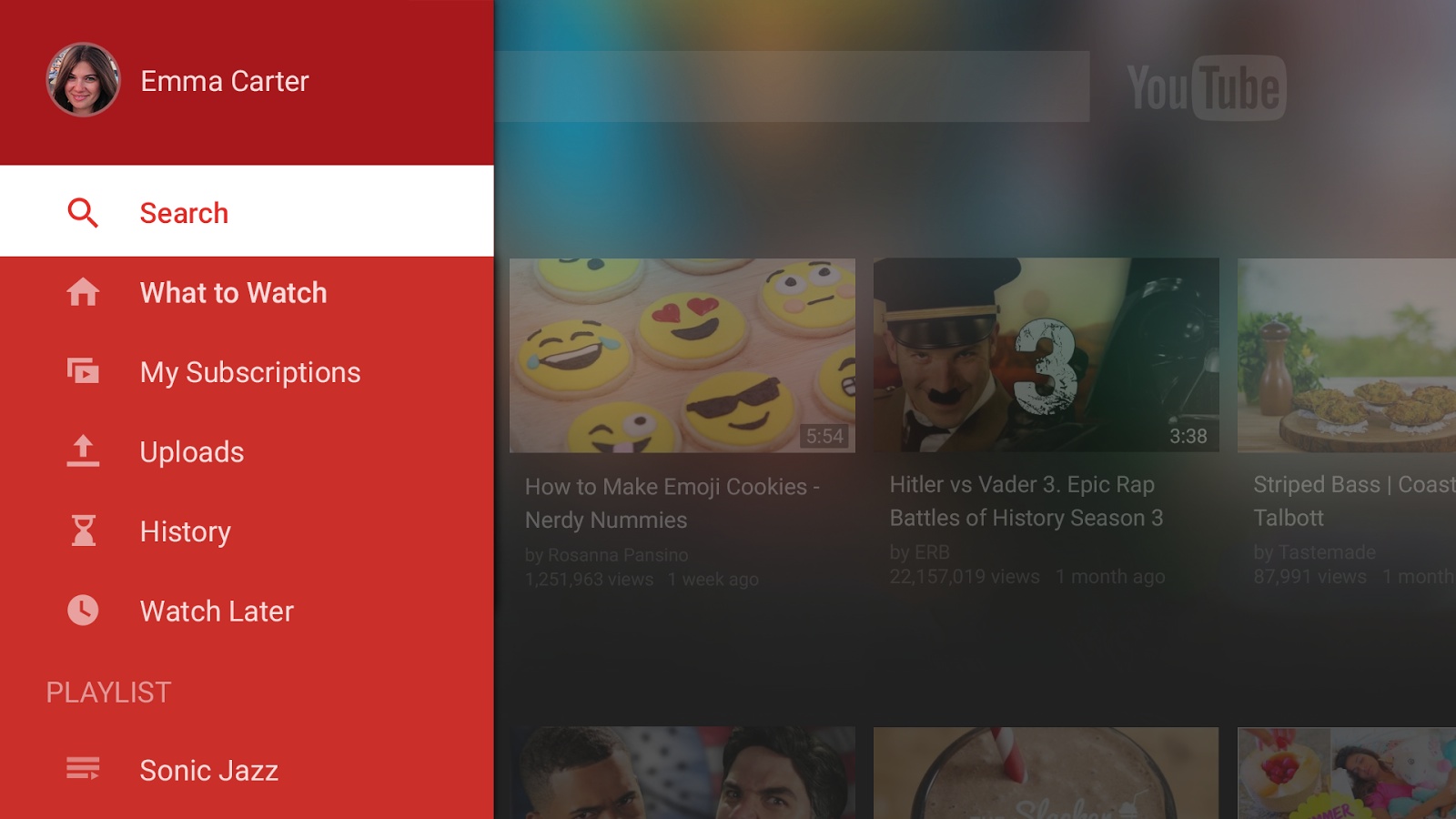 YouTube for TV (preview 004)