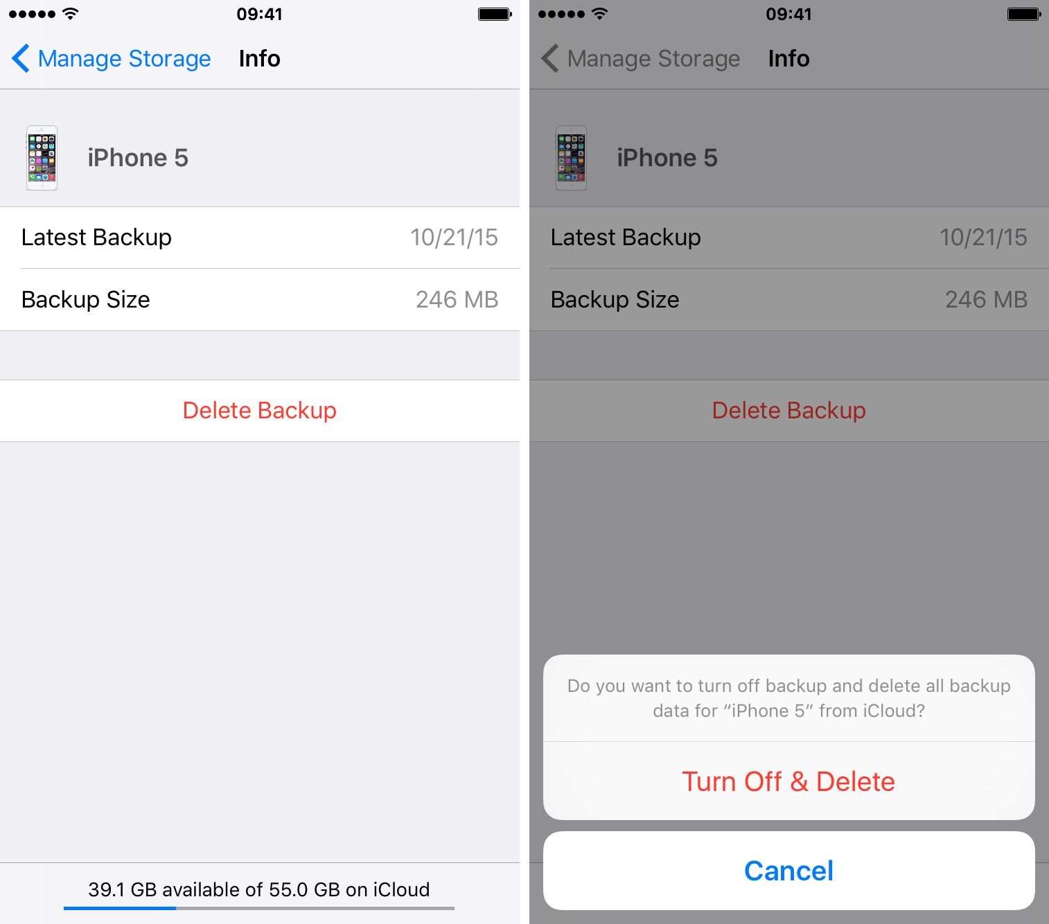 delete iPhone backup from iCloud