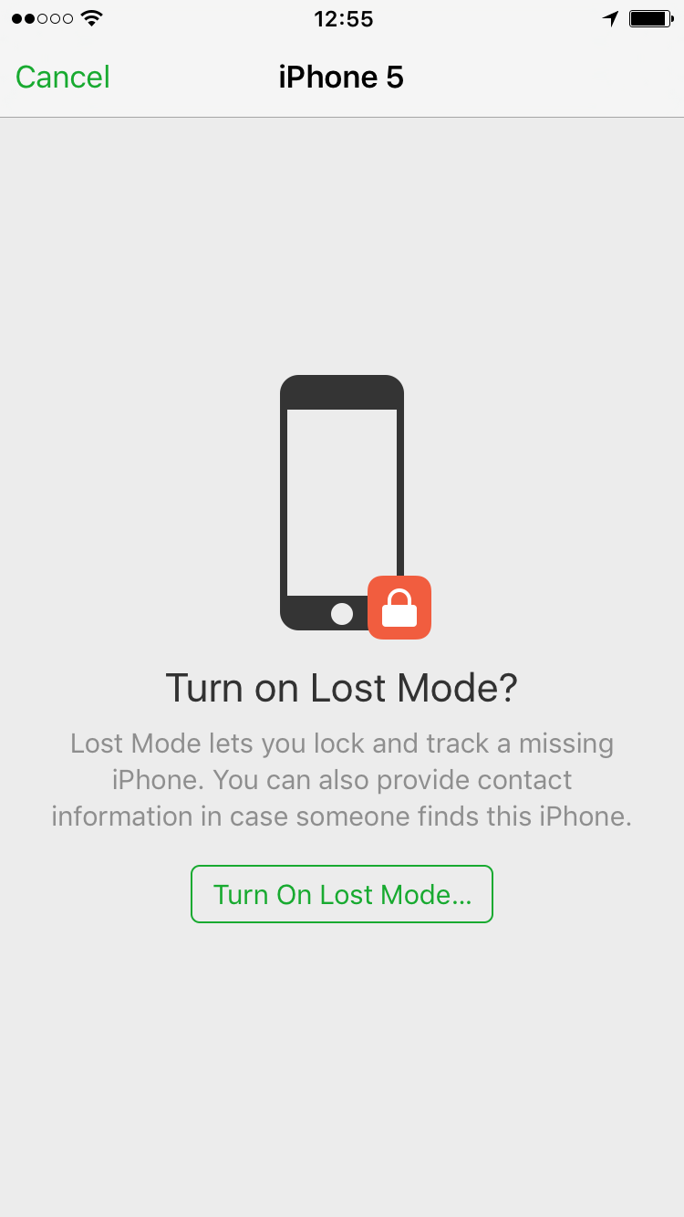 turn on lost mode