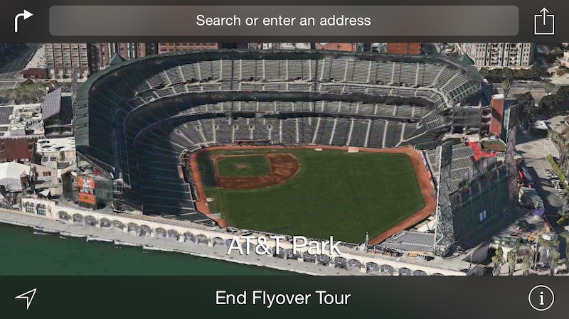 Apple Maps (Flyover City Tour, ATT in San Francisco)