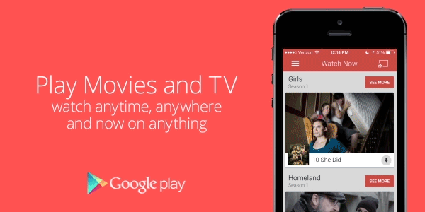 Google Play Movies and TV for iOS (animated banneer)