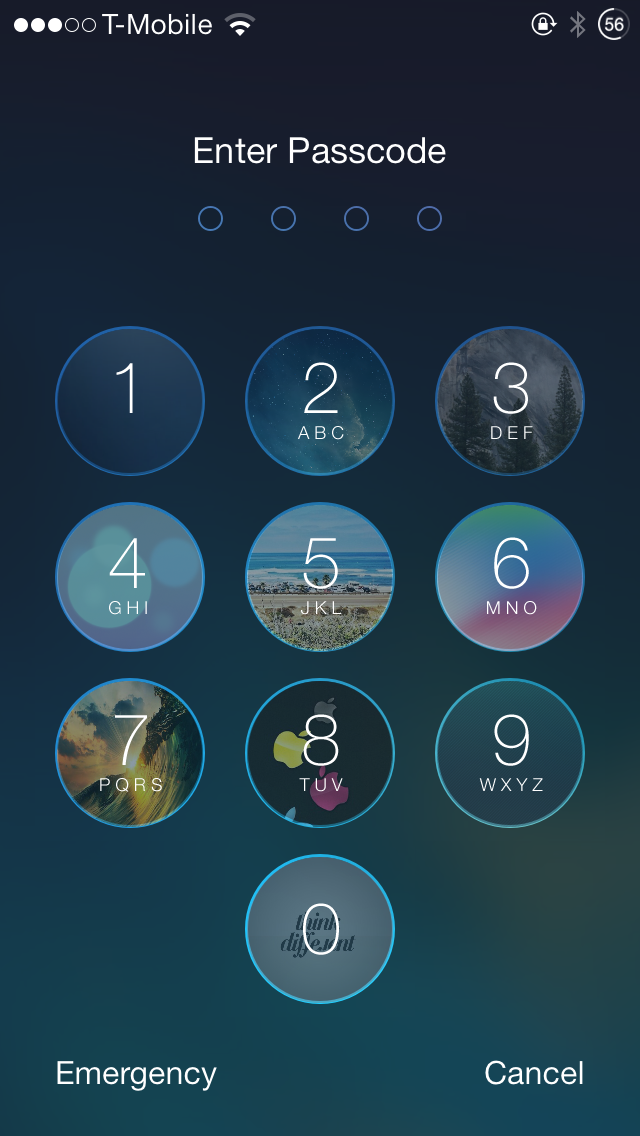 Faces: add images to each of the Lock screen passcode keys