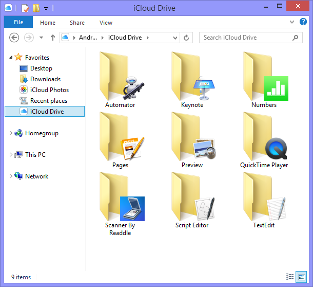 iCloud Drive (Windows Explorer)