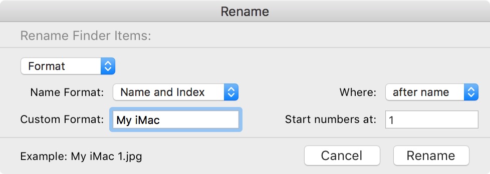 batch rename files on Mac