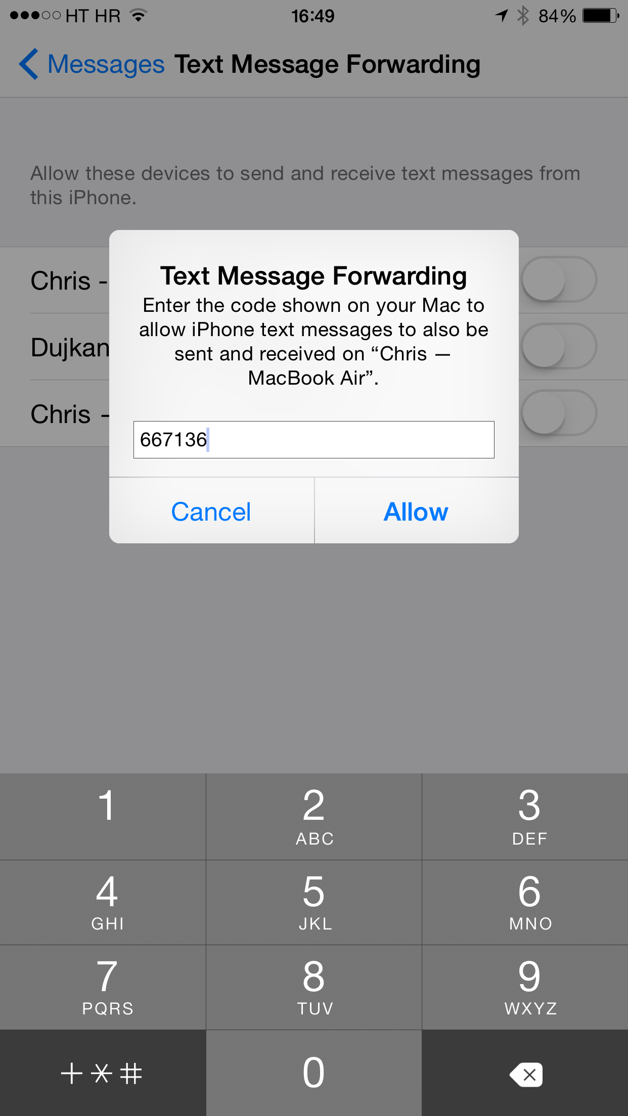 iOS 8 (Messages, Text Message Forwarding 004)