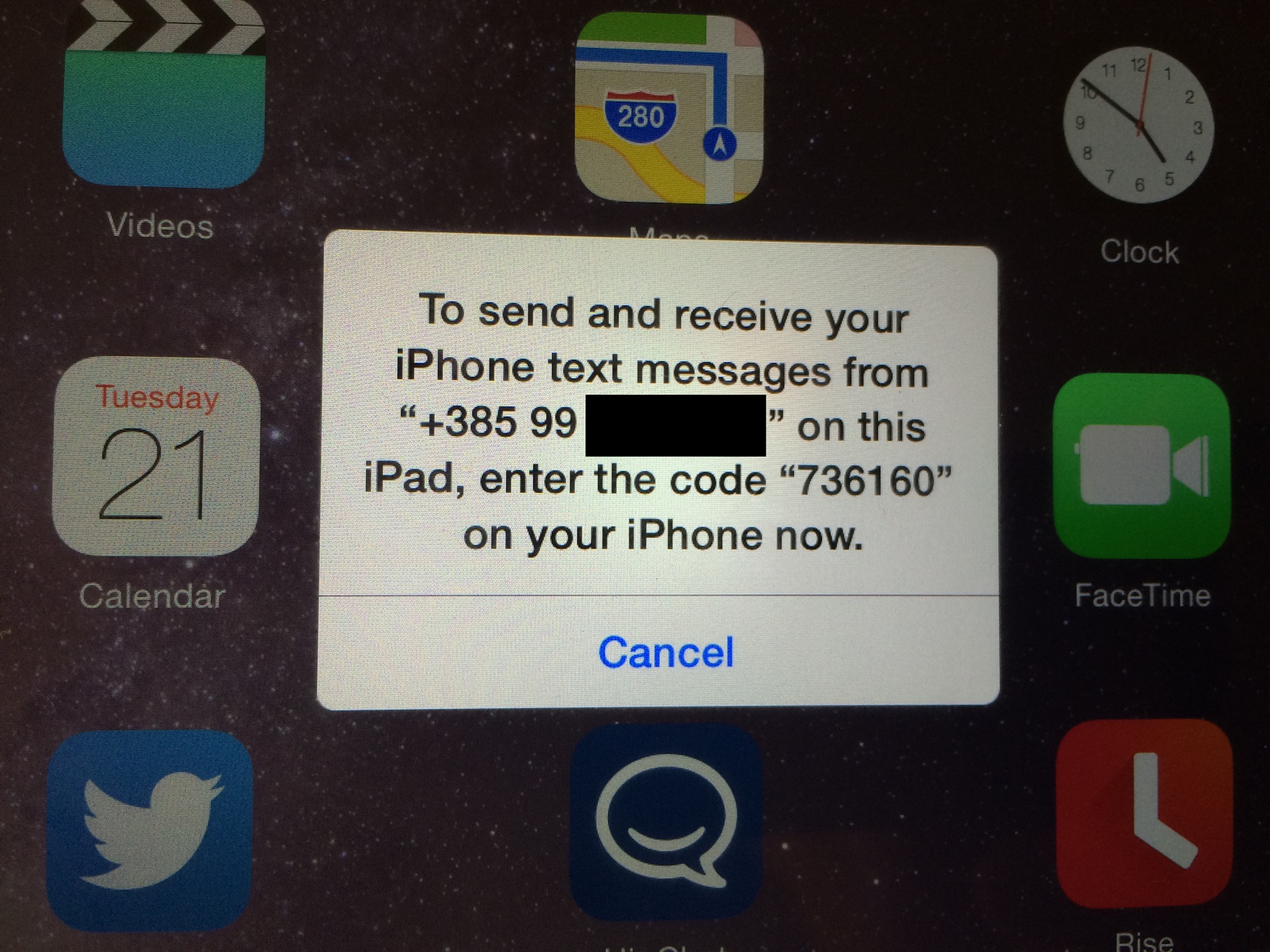 iOS 8 (Messages, Text Message Forwarding 007)