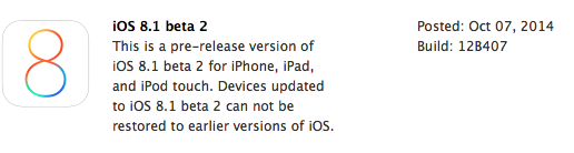 iOS 8.1 Beta 2 (Dev Center teaser 001)